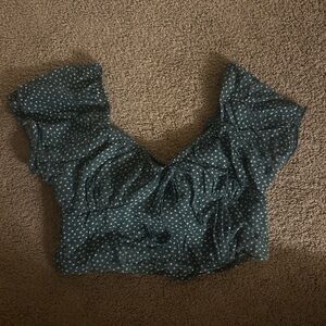 LA Hearts Corset Green Crop Top